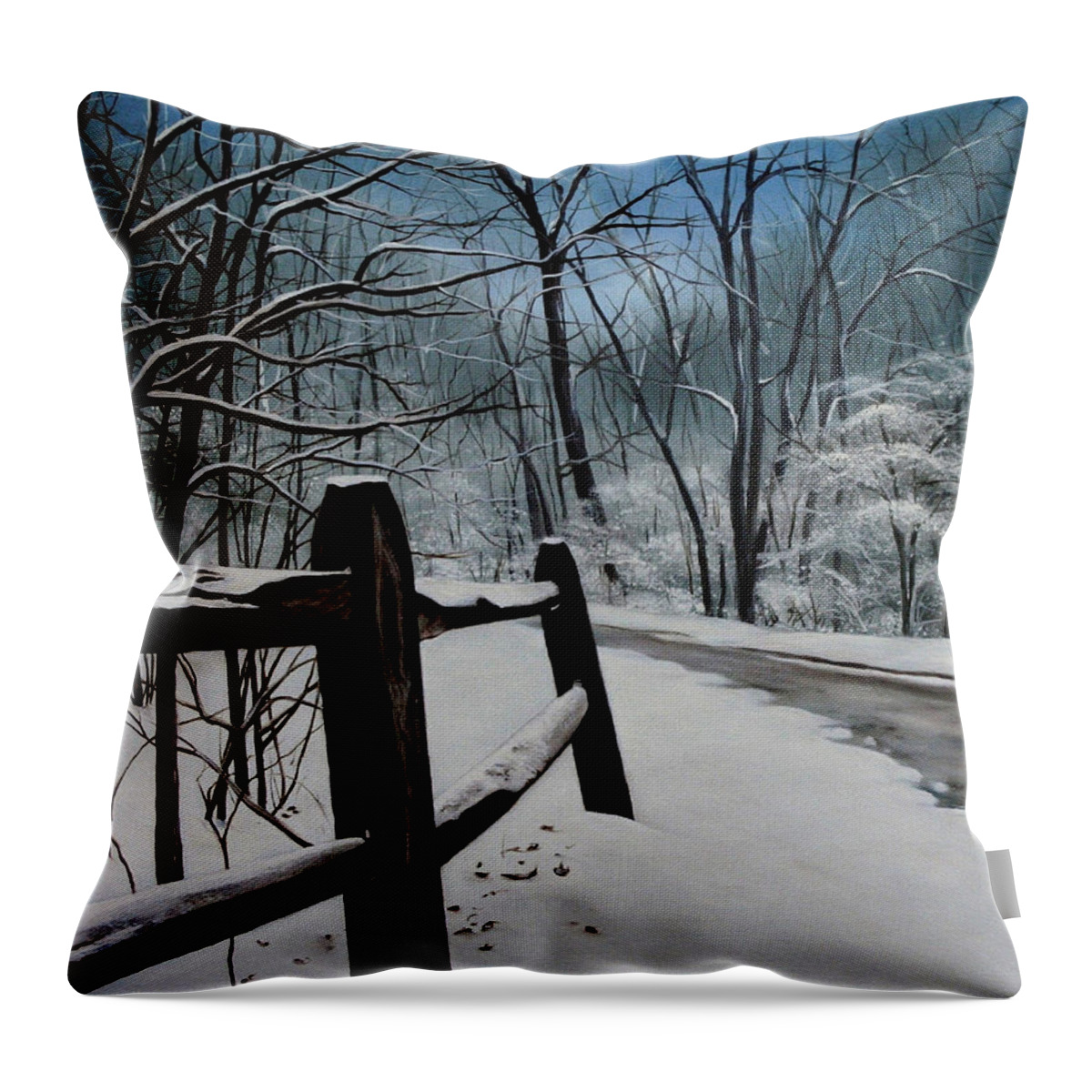 Path Throw Pillow featuring the painting The Path Ahead by Daniel Carvalho