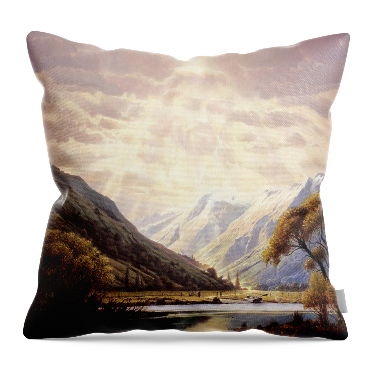 Biblical Throw Pillow featuring the painting The Path of Life by Graham Braddock