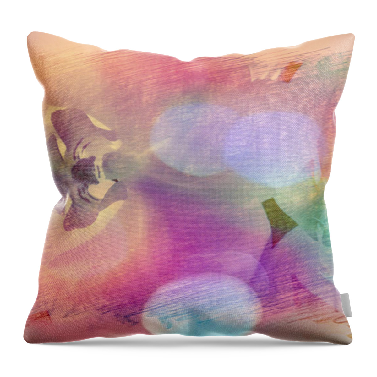 Floral Throw Pillow featuring the painting The Magic Petal by Xueyin Chen