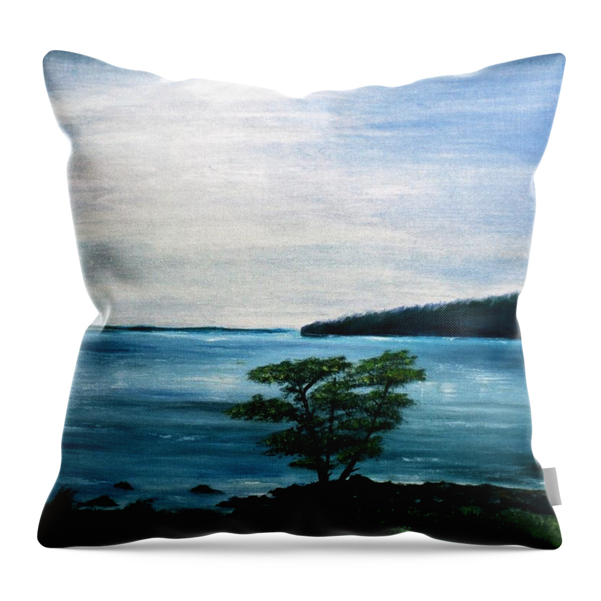Edwards Throw Pillow featuring the painting The Picnic Area by Michael Anthony Edwards