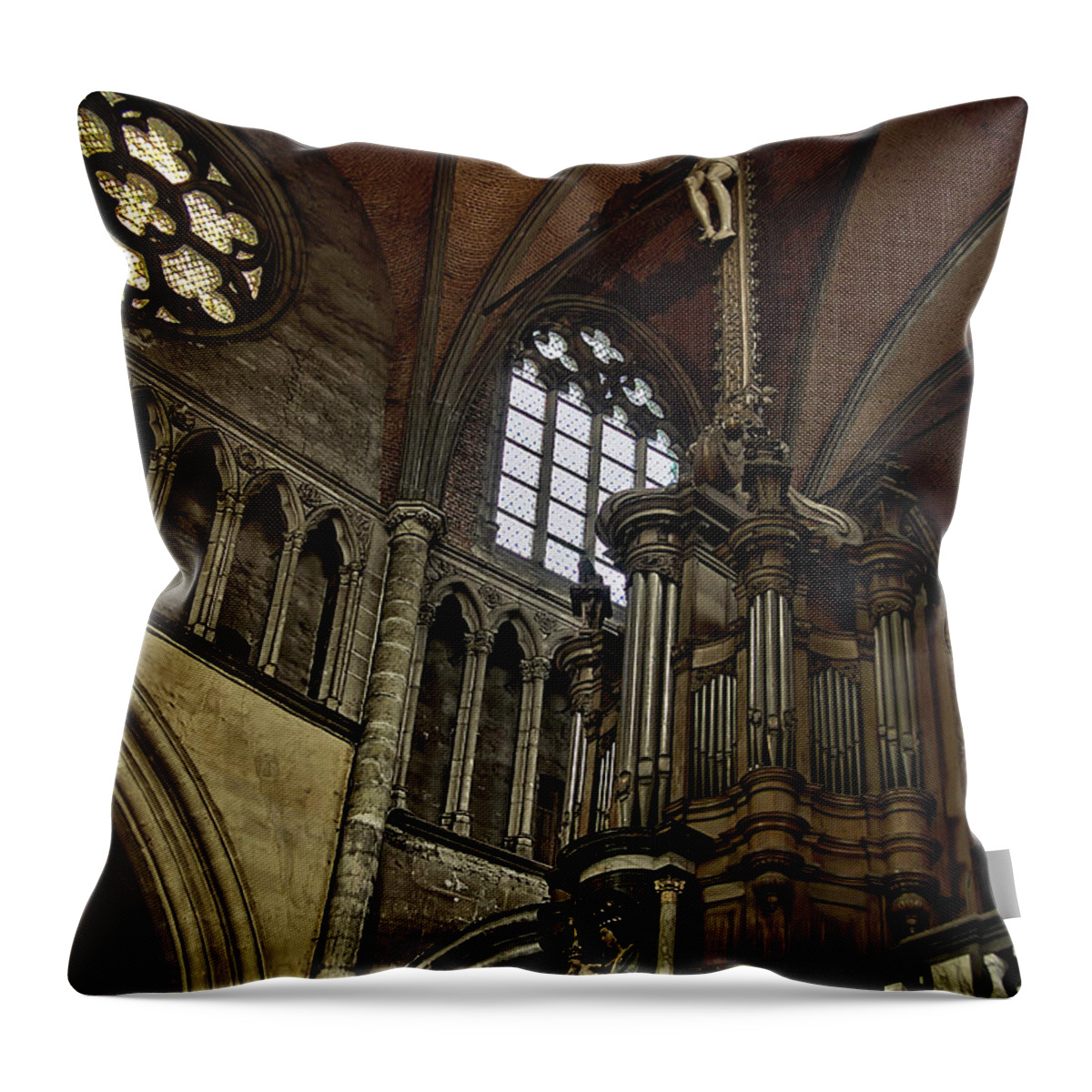 Bruges Throw Pillow featuring the photograph The Power and the Glory by Brett Maniscalco