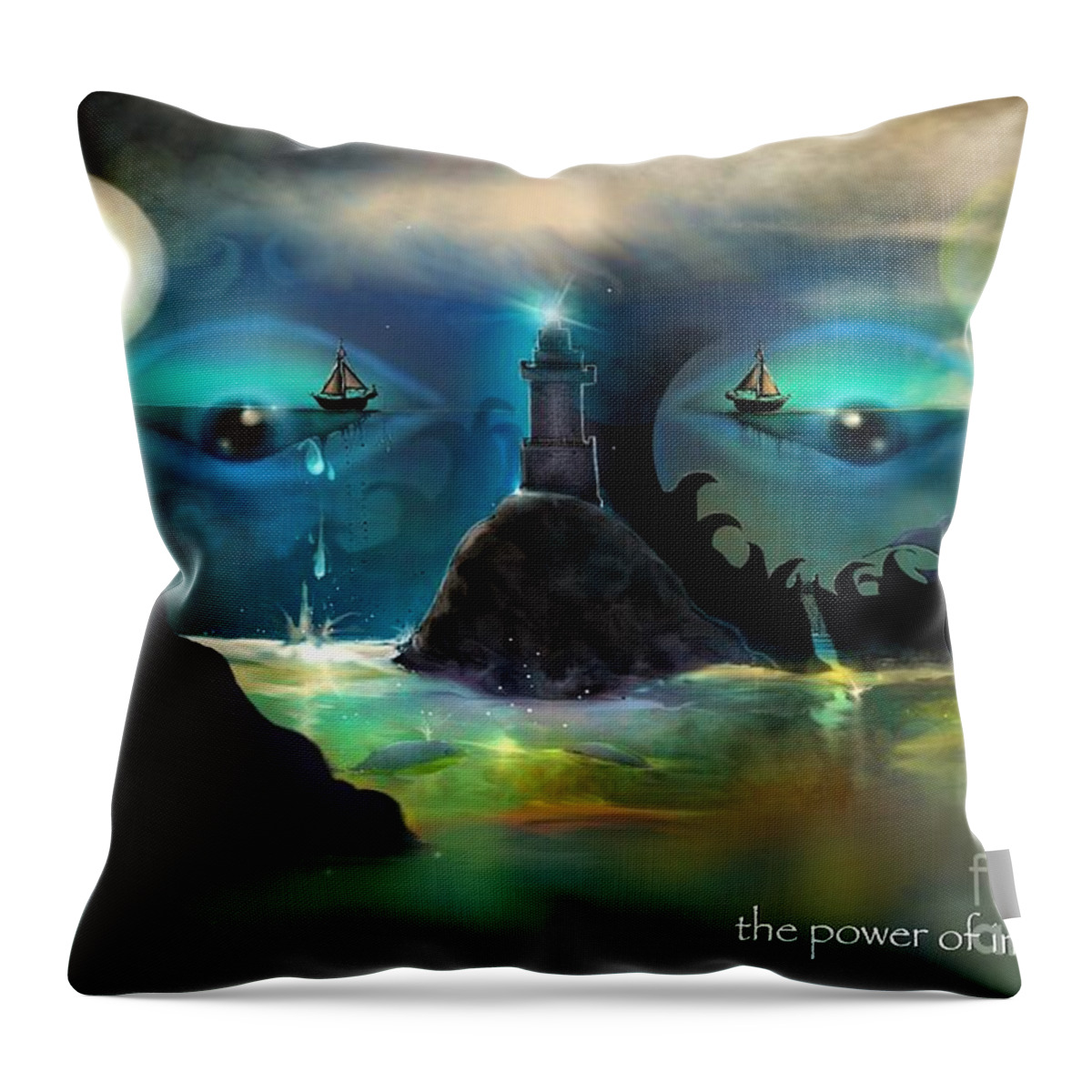 Fantasy Throw Pillow featuring the digital art The Power of Imagination by Mary Eichert
