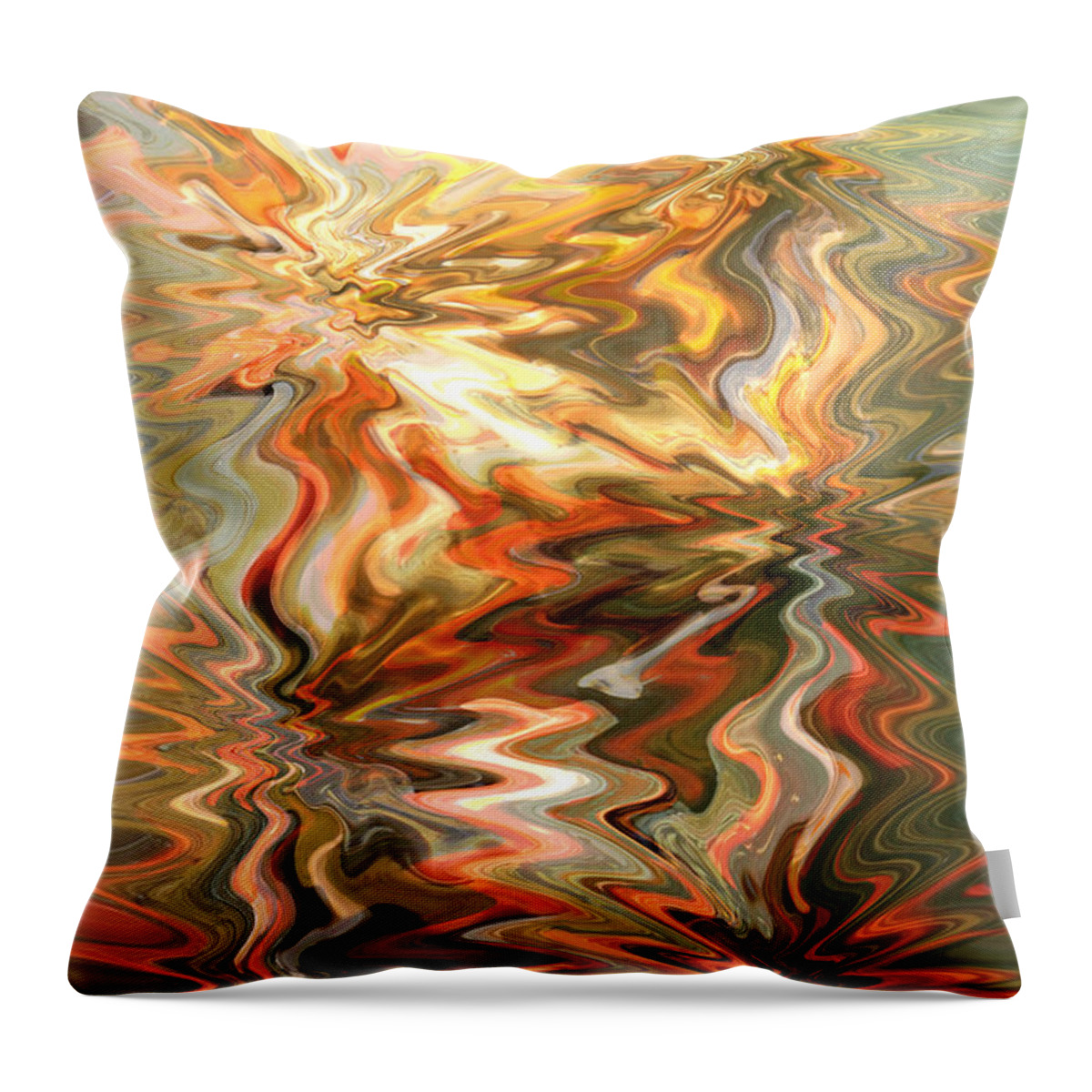Abstract Throw Pillow featuring the photograph Gray and Orange Peaceful Abstract Art by Carol Groenen