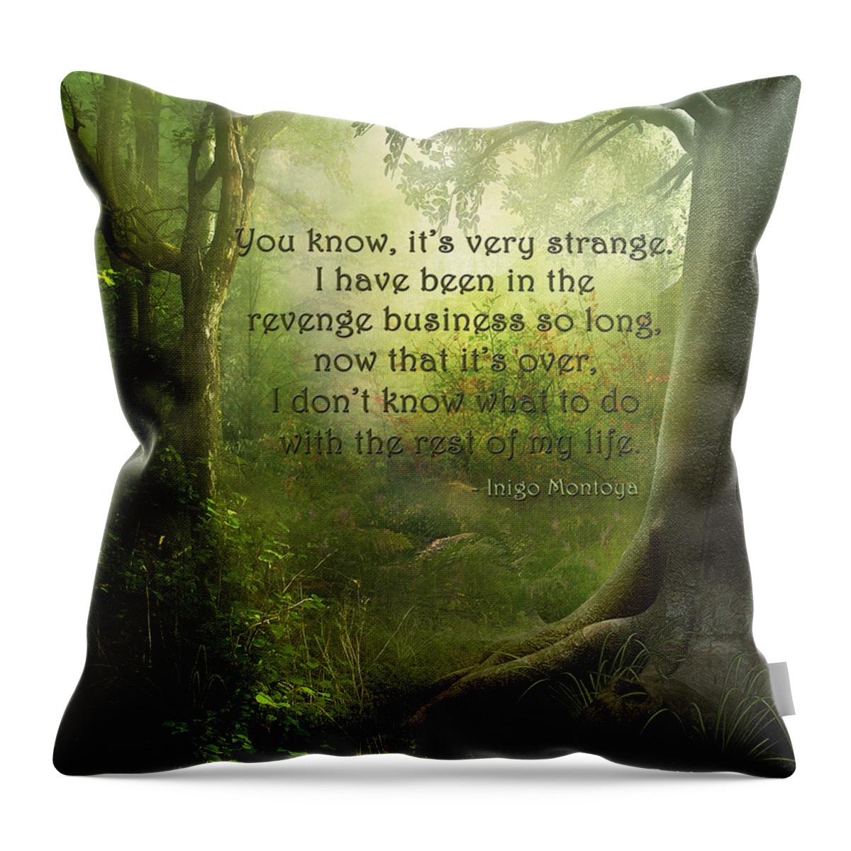 Featured Throw Pillow featuring the digital art The Princess Bride - Revenge Business by Paulette B Wright