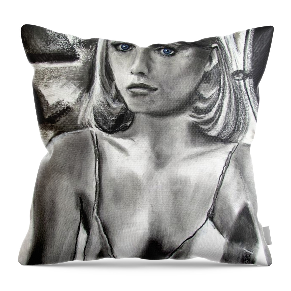 Michelle Pfeiffer Throw Pillow featuring the drawing The Prize by Eric Dee