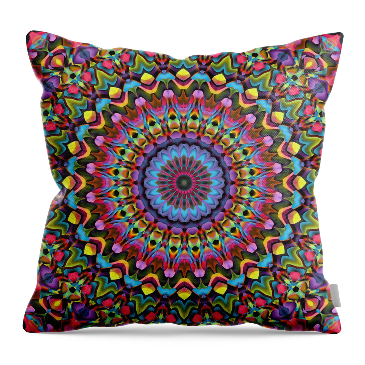 Psychedelic Throw Pillow featuring the digital art The Psychedelic Days by Lyle Hatch