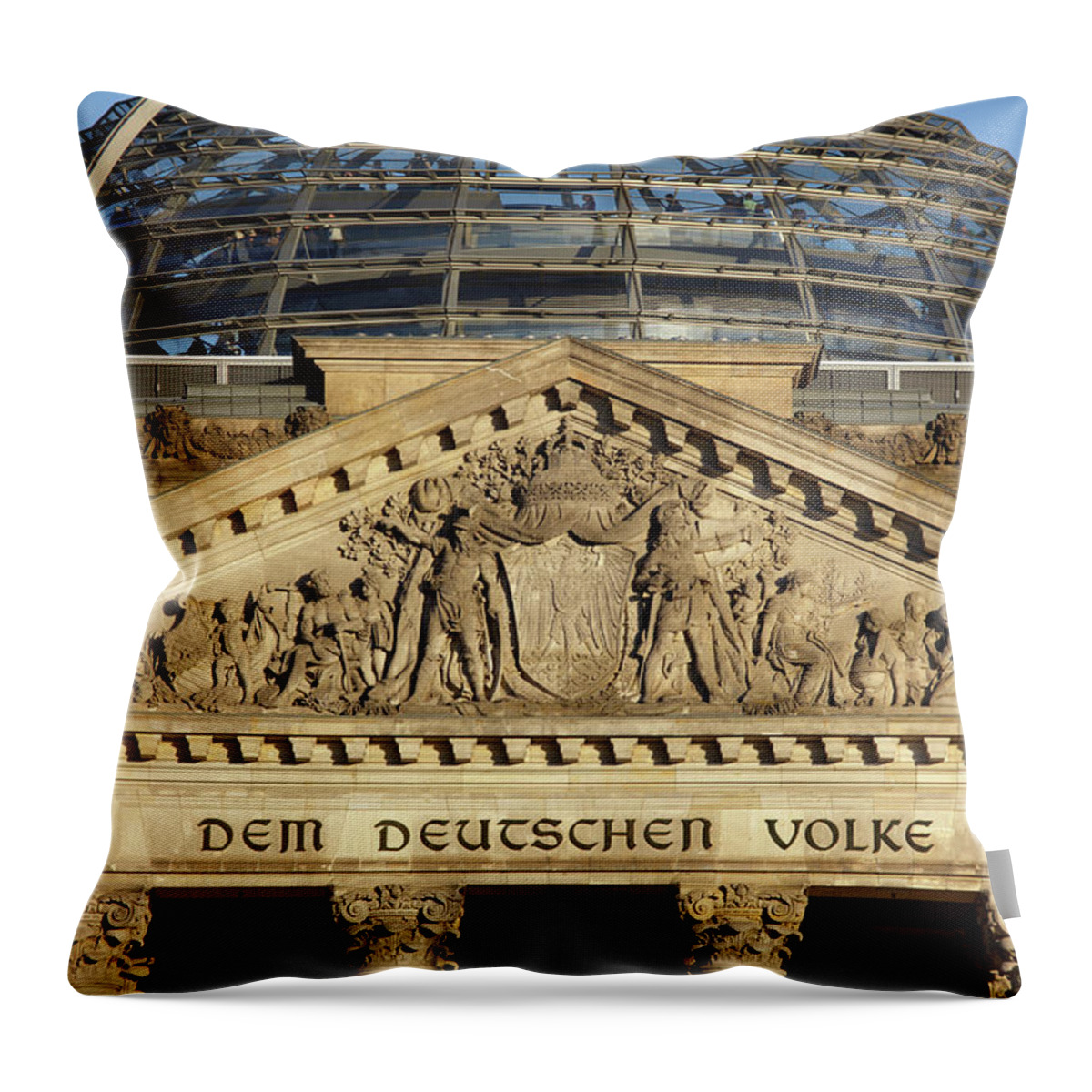 Berlin Throw Pillow featuring the photograph The Reichstag Building In Berlin by Massimo Pizzotti