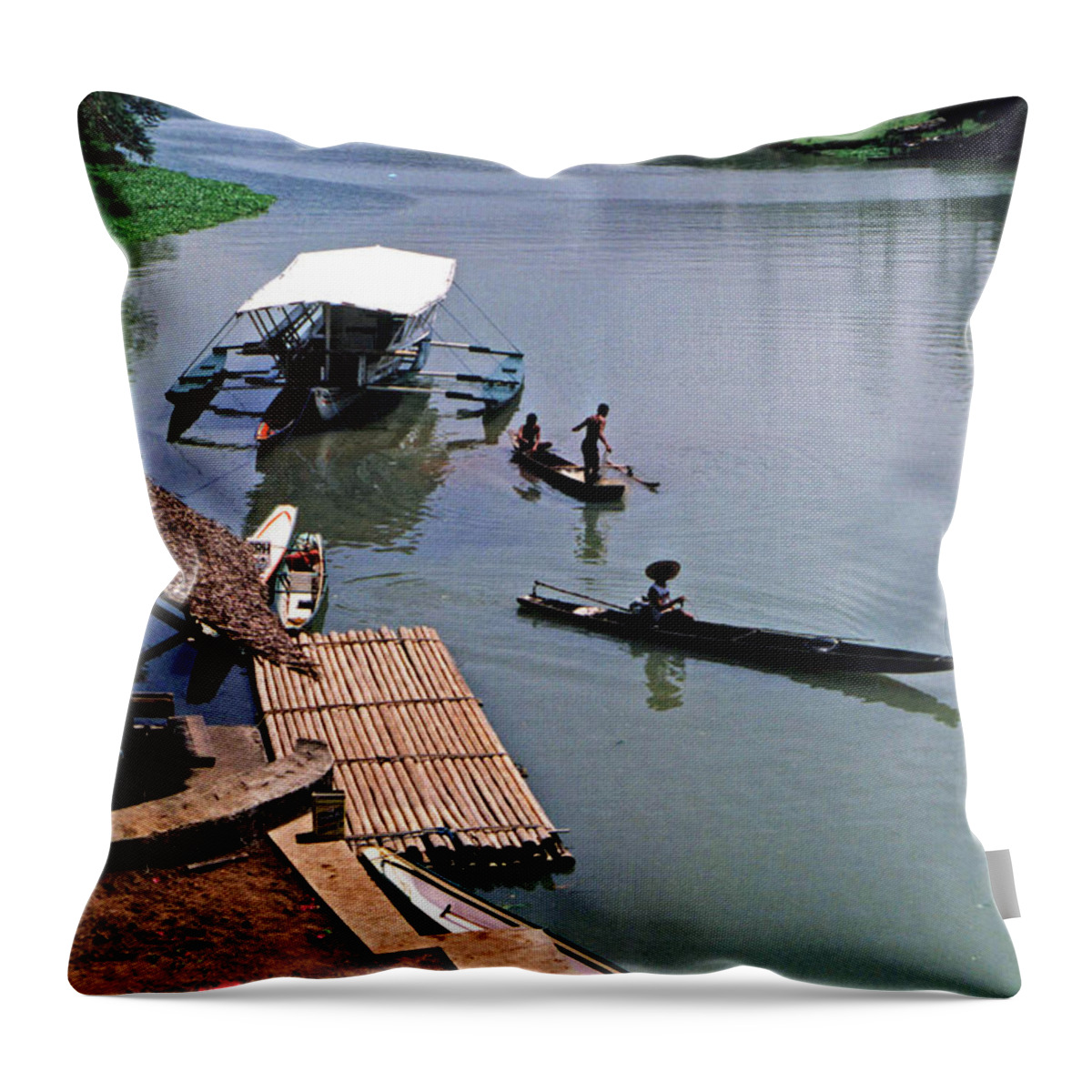 Bumbungan River Throw Pillow featuring the photograph The River Leading to Pagsanjan Falls in the Philippines by Jim Fitzpatrick