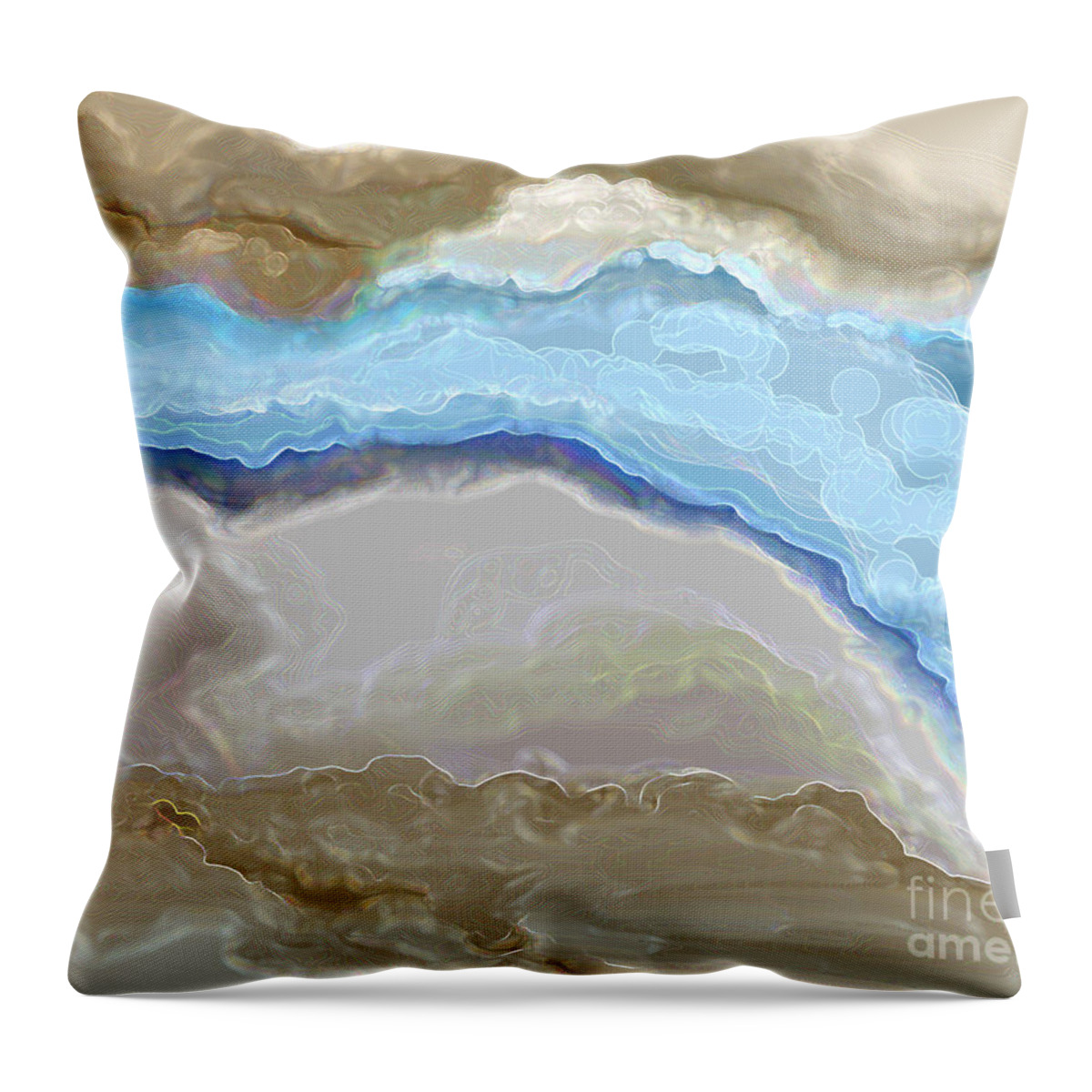 Abstract Digital Art Throw Pillow featuring the digital art The River by Lena Wilhite