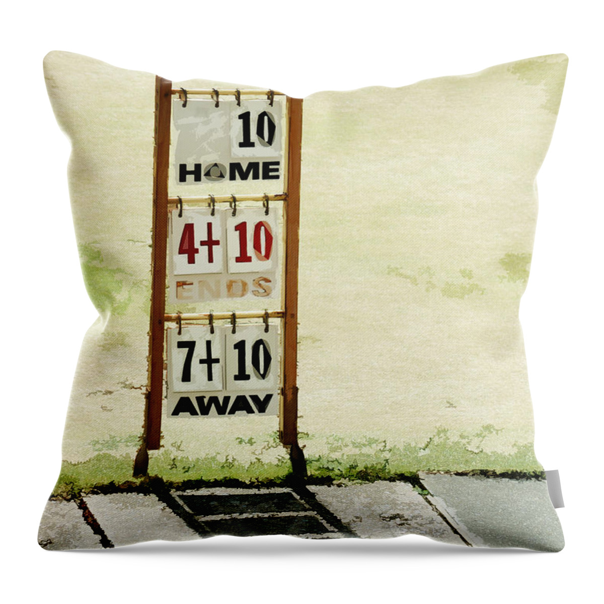 Bowls Throw Pillow featuring the photograph The Score Board by Steve Taylor