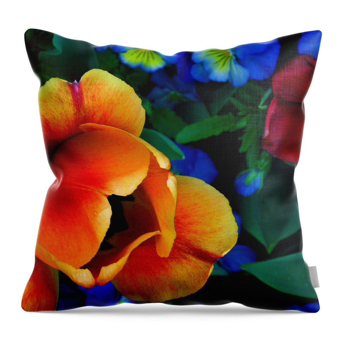 Flowers Throw Pillow featuring the photograph The Secret Life of Tulips by Rory Siegel