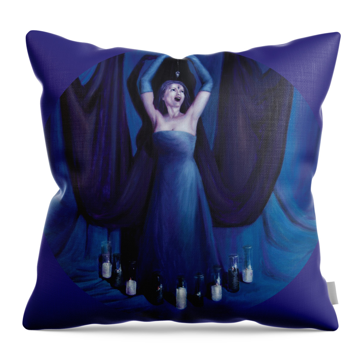 Shelley Irish Throw Pillow featuring the painting The Seer by Shelley Irish