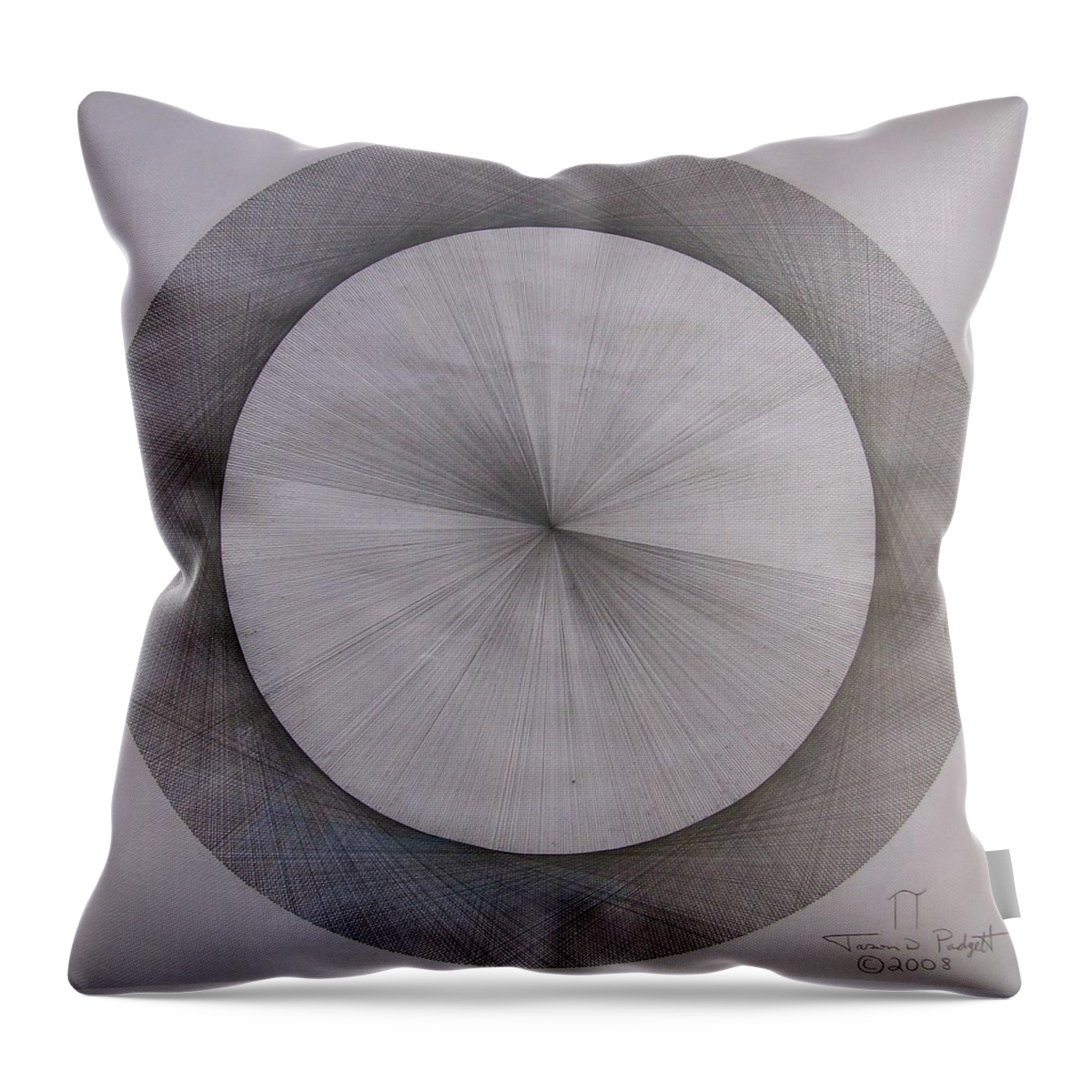 Pi Throw Pillow featuring the drawing The Shape of Pi by Jason Padgett