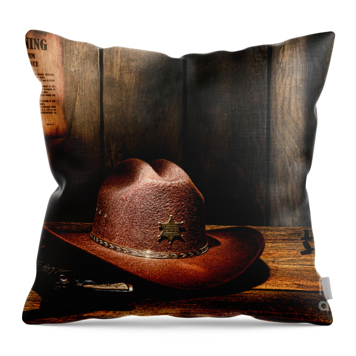 Sheriff Throw Pillow featuring the photograph The Sheriff Office by Olivier Le Queinec