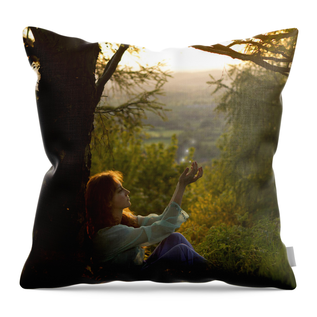 Woman Throw Pillow featuring the photograph The Shining Ones by Ang El