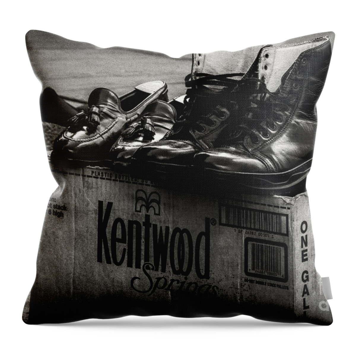 Shoes Throw Pillow featuring the photograph The Shoeshine Man's Shoes by Kathleen K Parker
