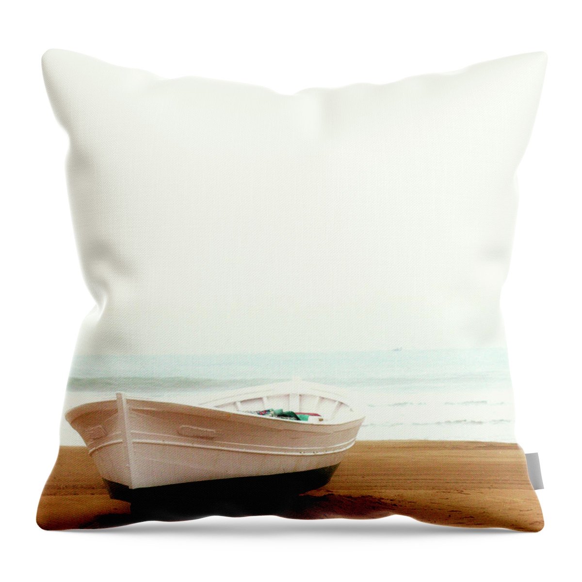 Tranquility Throw Pillow featuring the photograph The Solitude Of The Boat by Veronka & Cia