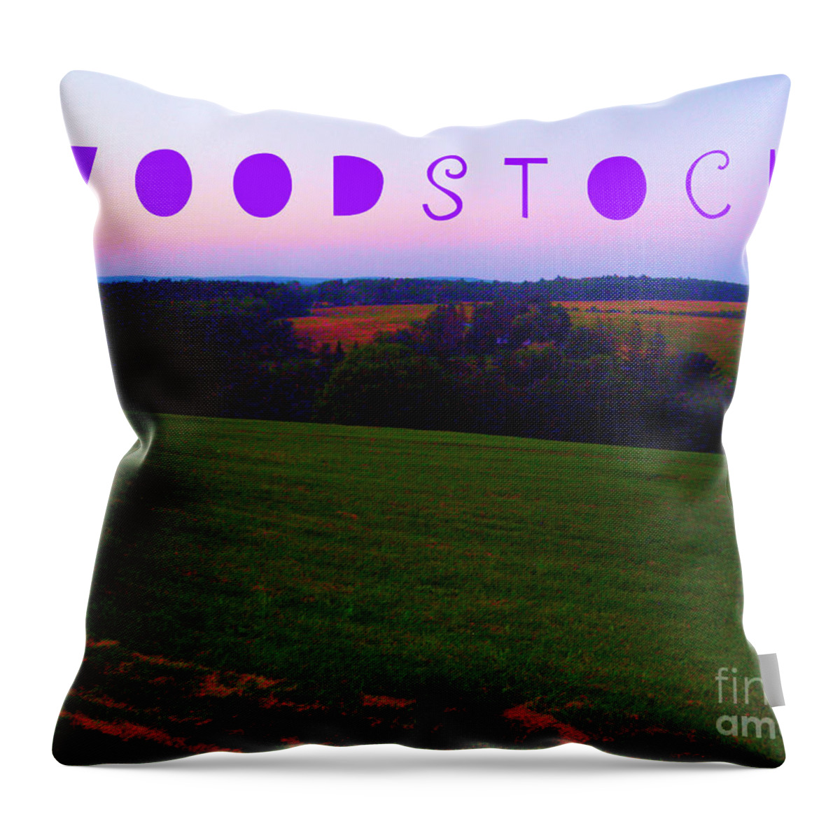 Woodstock Throw Pillow featuring the photograph The Spirit of Woodstock - Music by Susan Carella