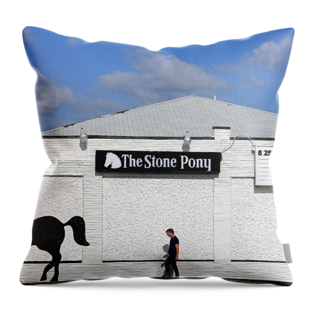 The Stone Pony Throw Pillow featuring the photograph The Stone Pony by JoAnn Lense