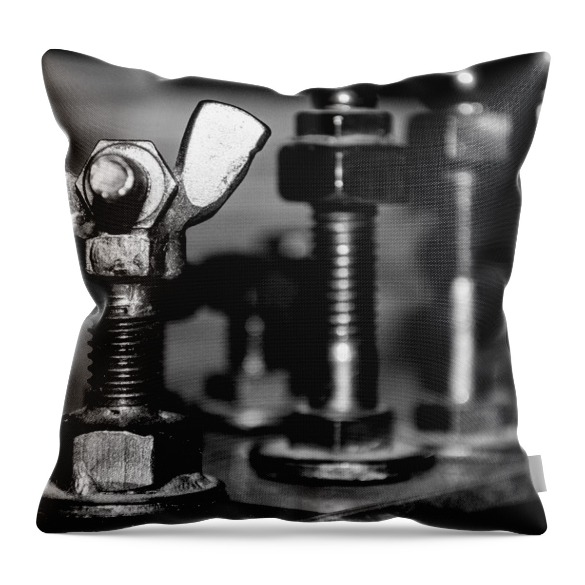 1855mm Throw Pillow featuring the photograph The Strategic Wing Nut by Alan Marlowe