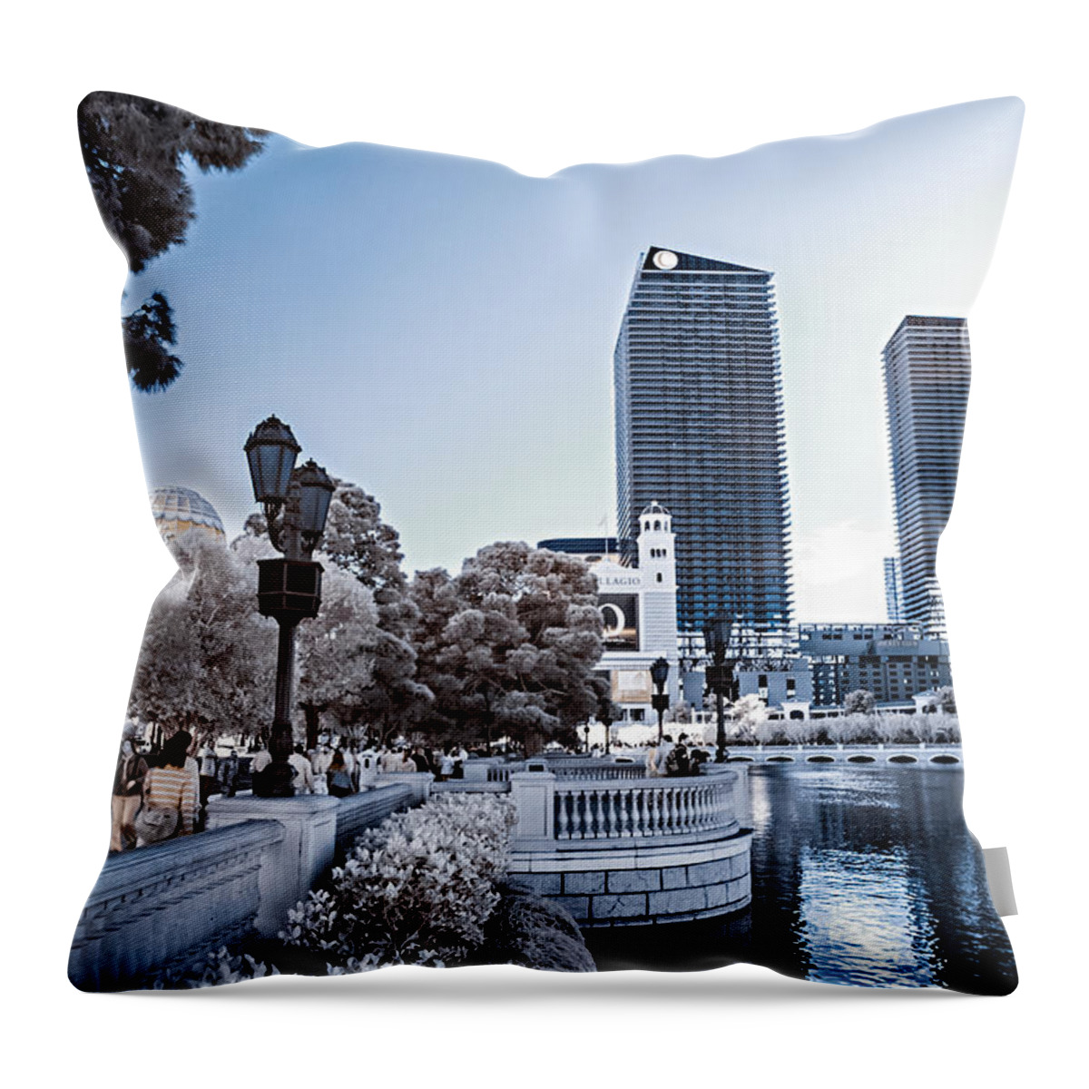 720 Nm Throw Pillow featuring the photograph The Strip in Infrared by Jason Chu
