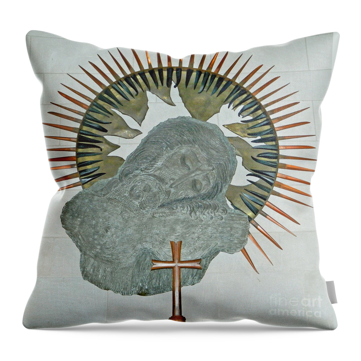 The Suffering Christ Throw Pillow featuring the photograph The Suffering Christ by Emmy Vickers