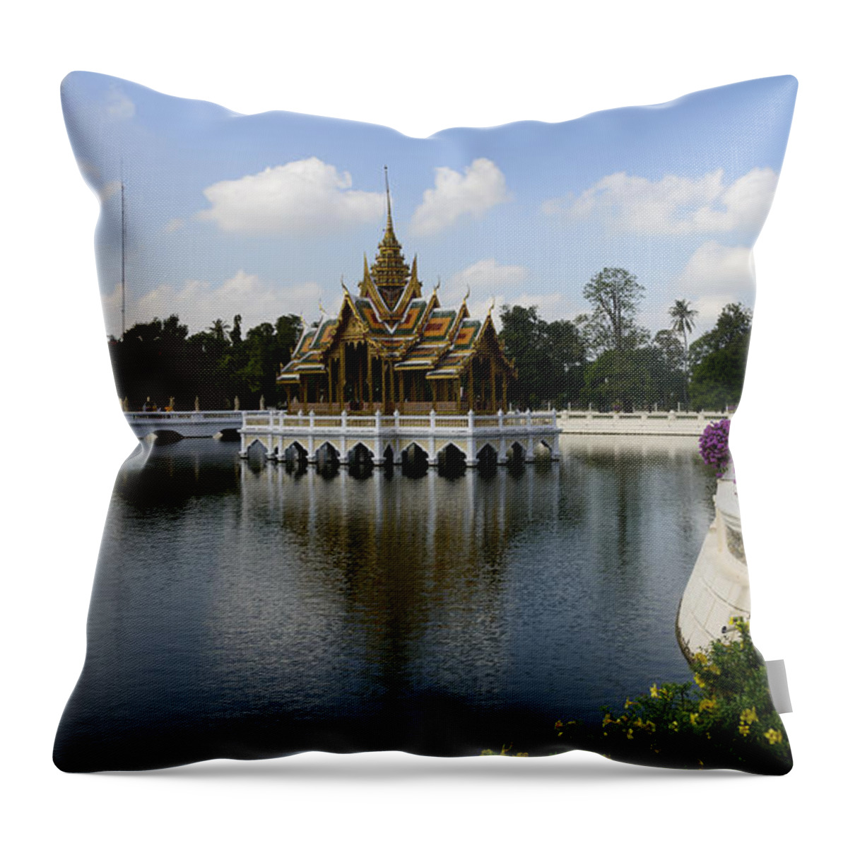 Summer Palace Throw Pillow featuring the photograph The Summer Palace by Bob VonDrachek