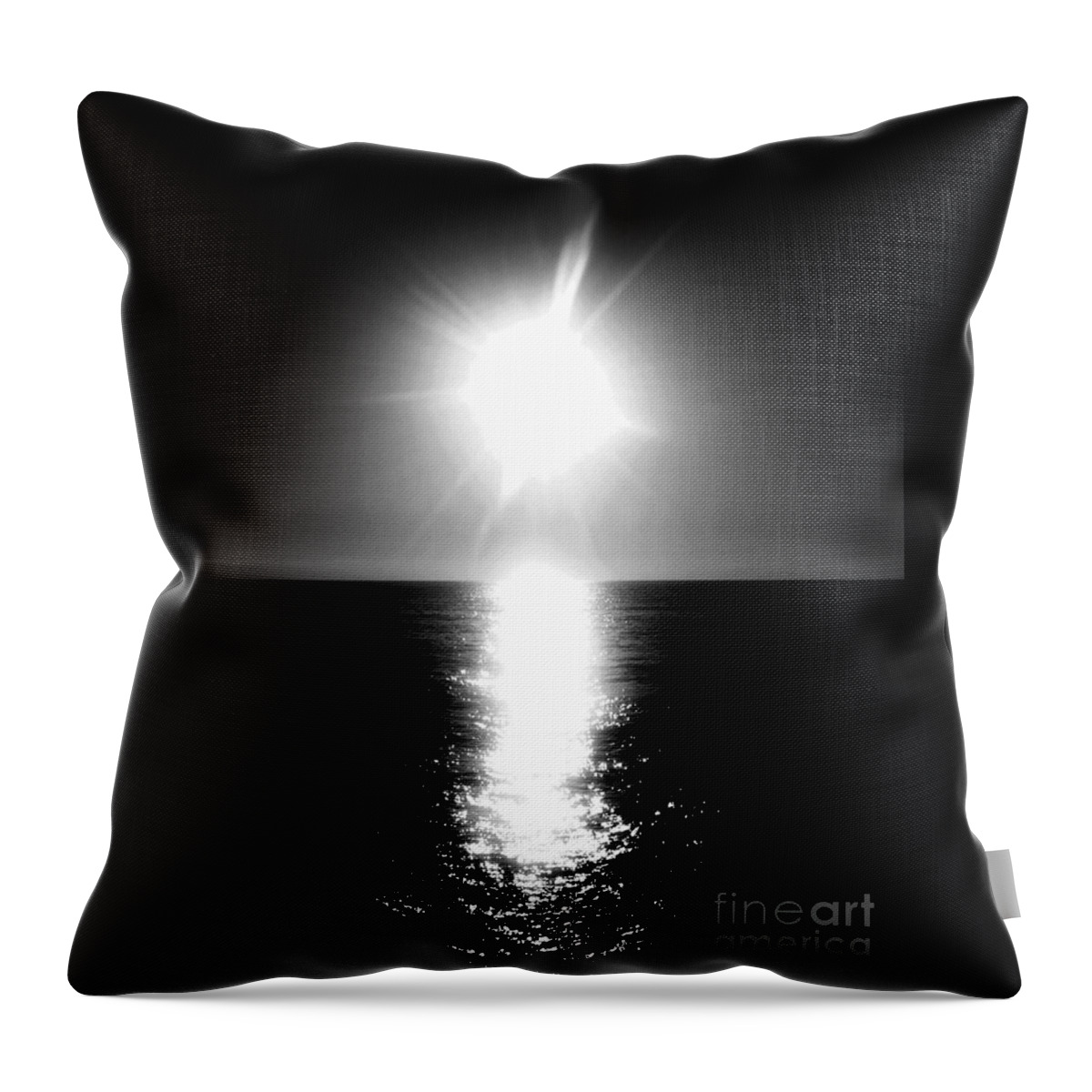Black And White Photography Throw Pillow featuring the photograph The Sunset Sunrise by Fei A