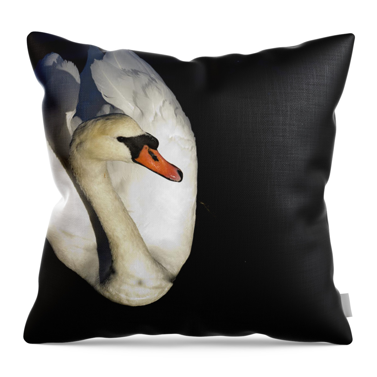 Swan Throw Pillow featuring the photograph The Swan by Bob VonDrachek