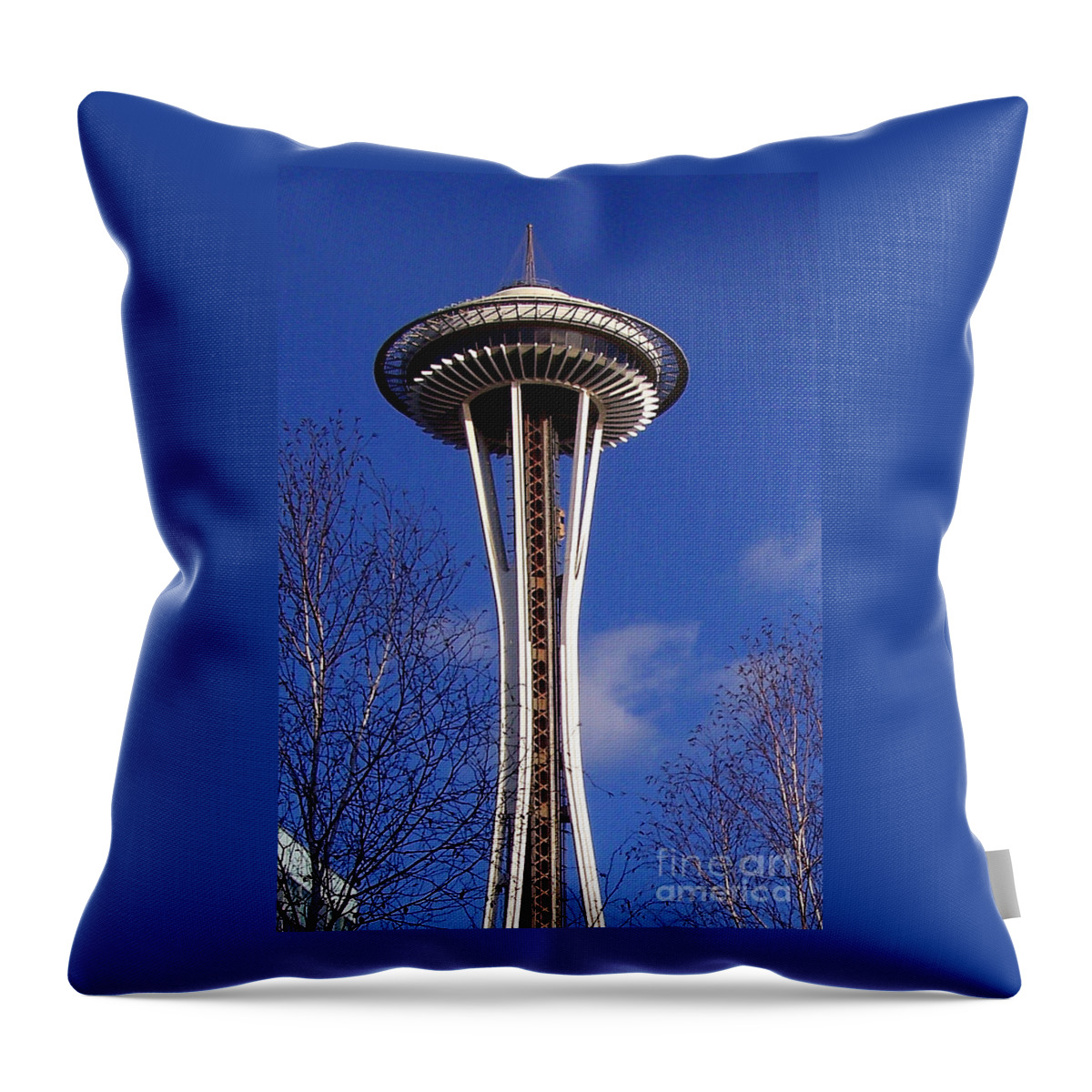 Symbol Of Seattle Throw Pillow featuring the photograph The Symbol of Seattle by Kathy White