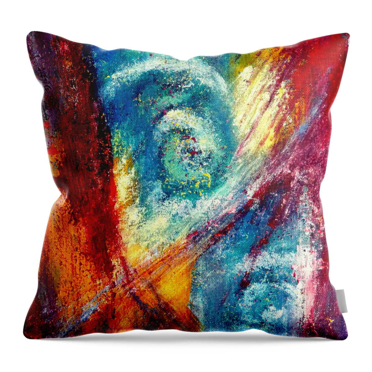 Abstract Throw Pillow featuring the painting The Tempest by Jim Whalen