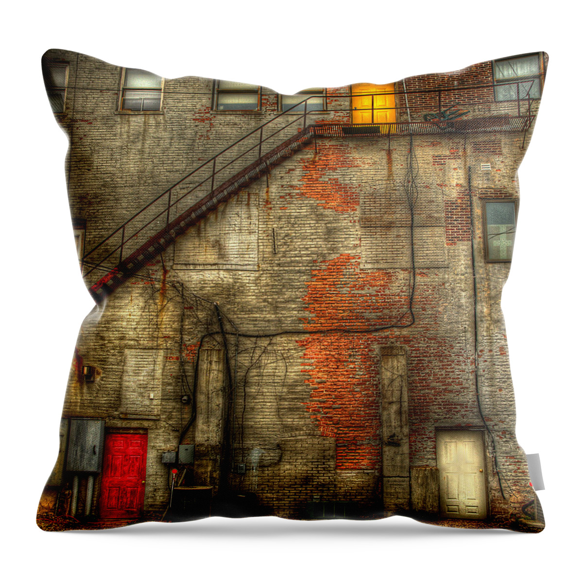 Doors Throw Pillow featuring the photograph The Three Doors by Thomas Young