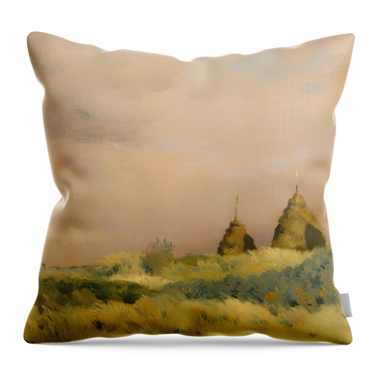 Painting Throw Pillow featuring the painting The Three Stacks by Mountain Dreams