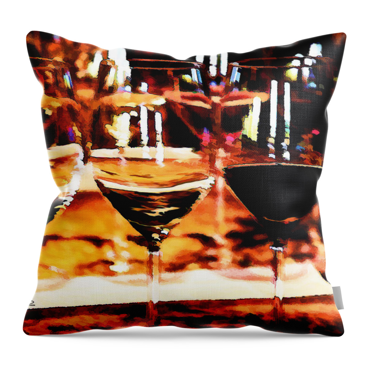 Wine Throw Pillow featuring the digital art The Toast by Marti Green