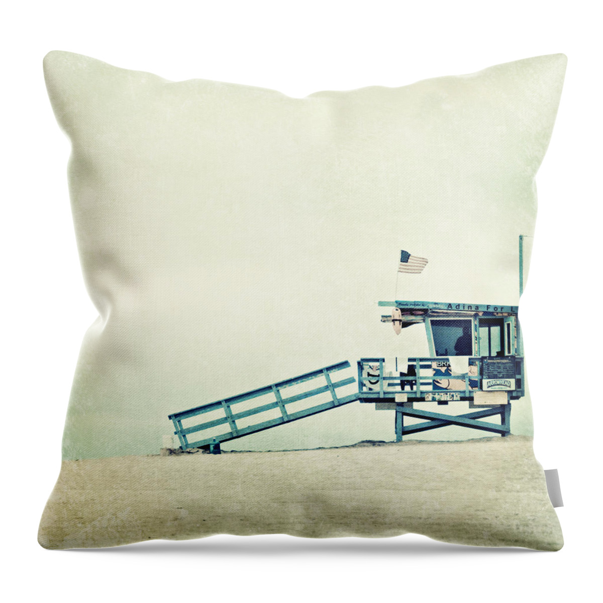 Lifeguard Tower Throw Pillow featuring the photograph The Tower by Melanie Alexandra Price
