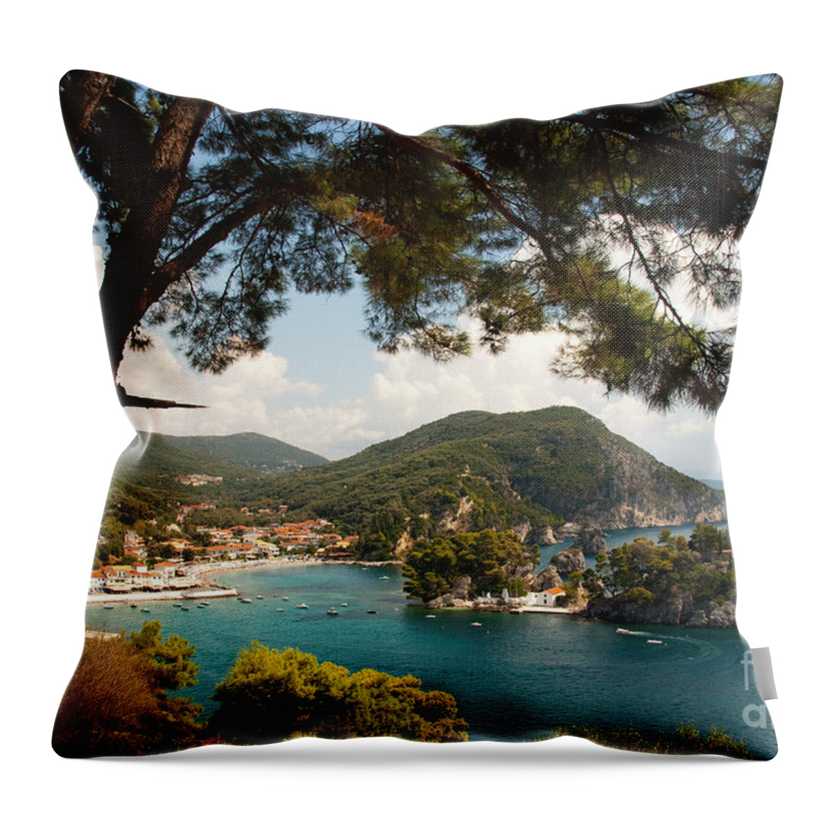 Holiday Throw Pillow featuring the photograph The Town Of Parga - 2 by James Lavott