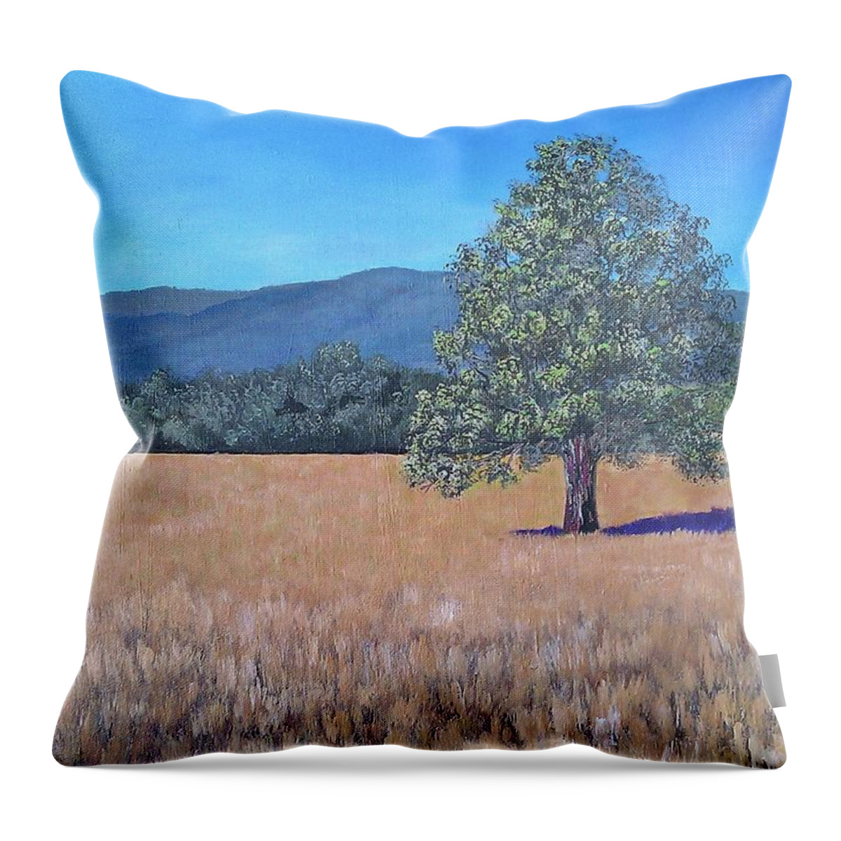 Oak Trees Throw Pillow featuring the painting The View by Suzanne Theis