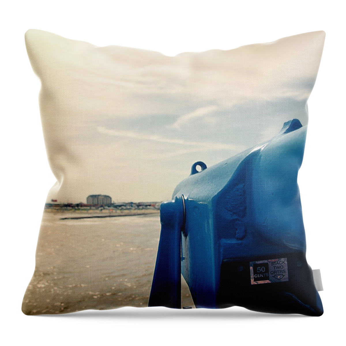 Binoculars Throw Pillow featuring the photograph The View by Trish Mistric
