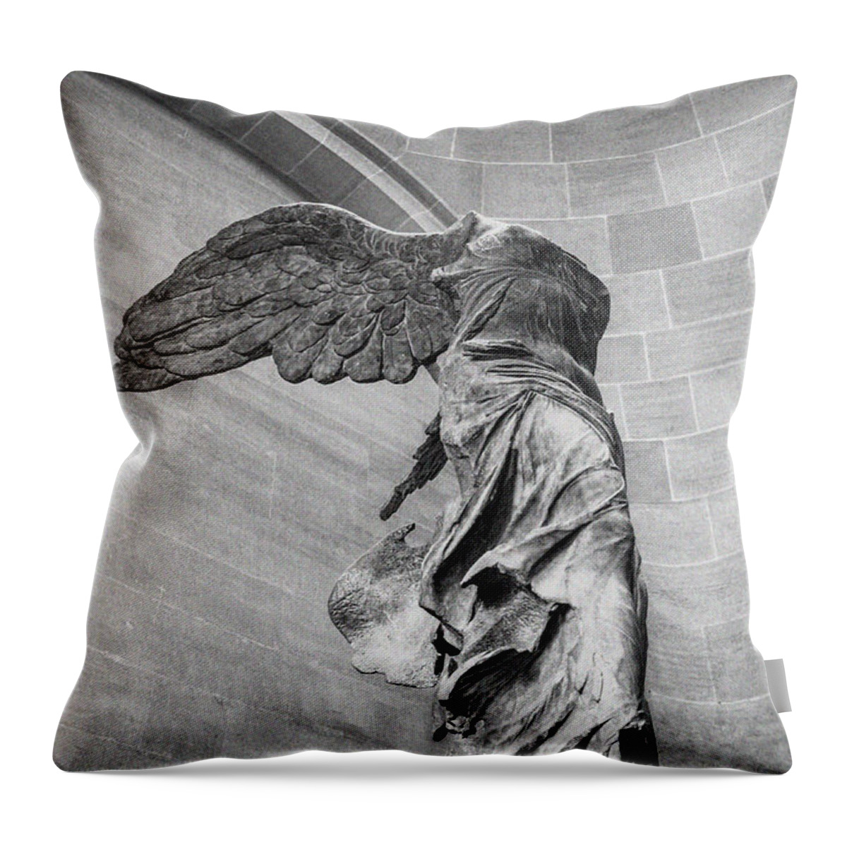 Acropolis Throw Pillow featuring the photograph The winged victory by Patricia Hofmeester