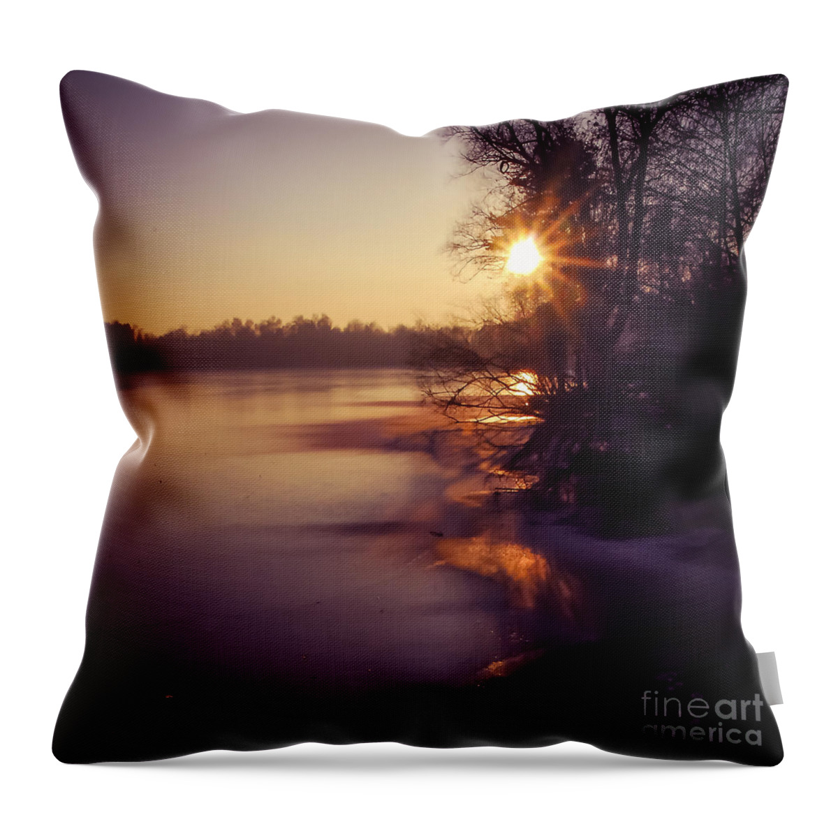 1x1 Throw Pillow featuring the photograph The Wintersun by Hannes Cmarits