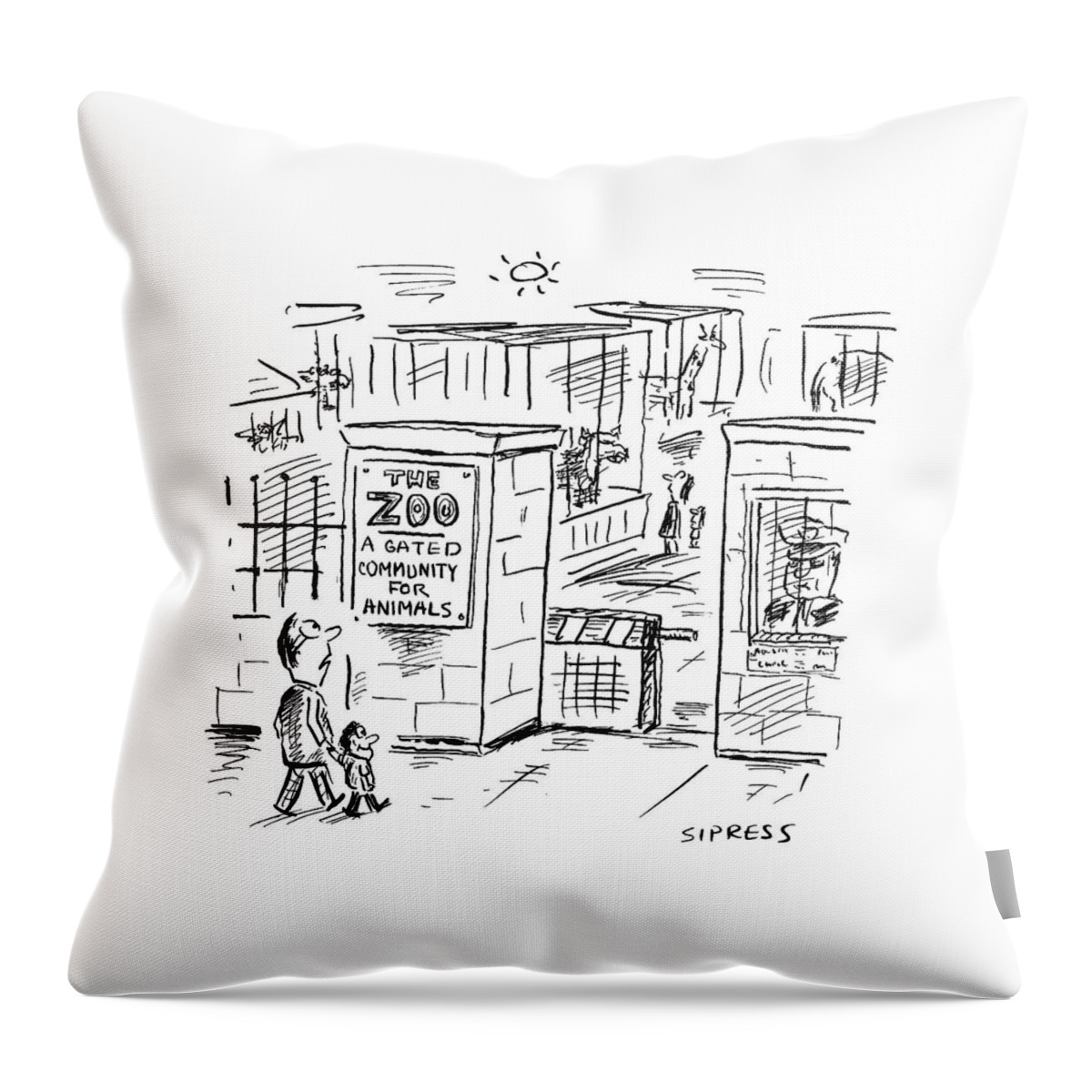 The Zoo
A Gated Community For Animals Throw Pillow