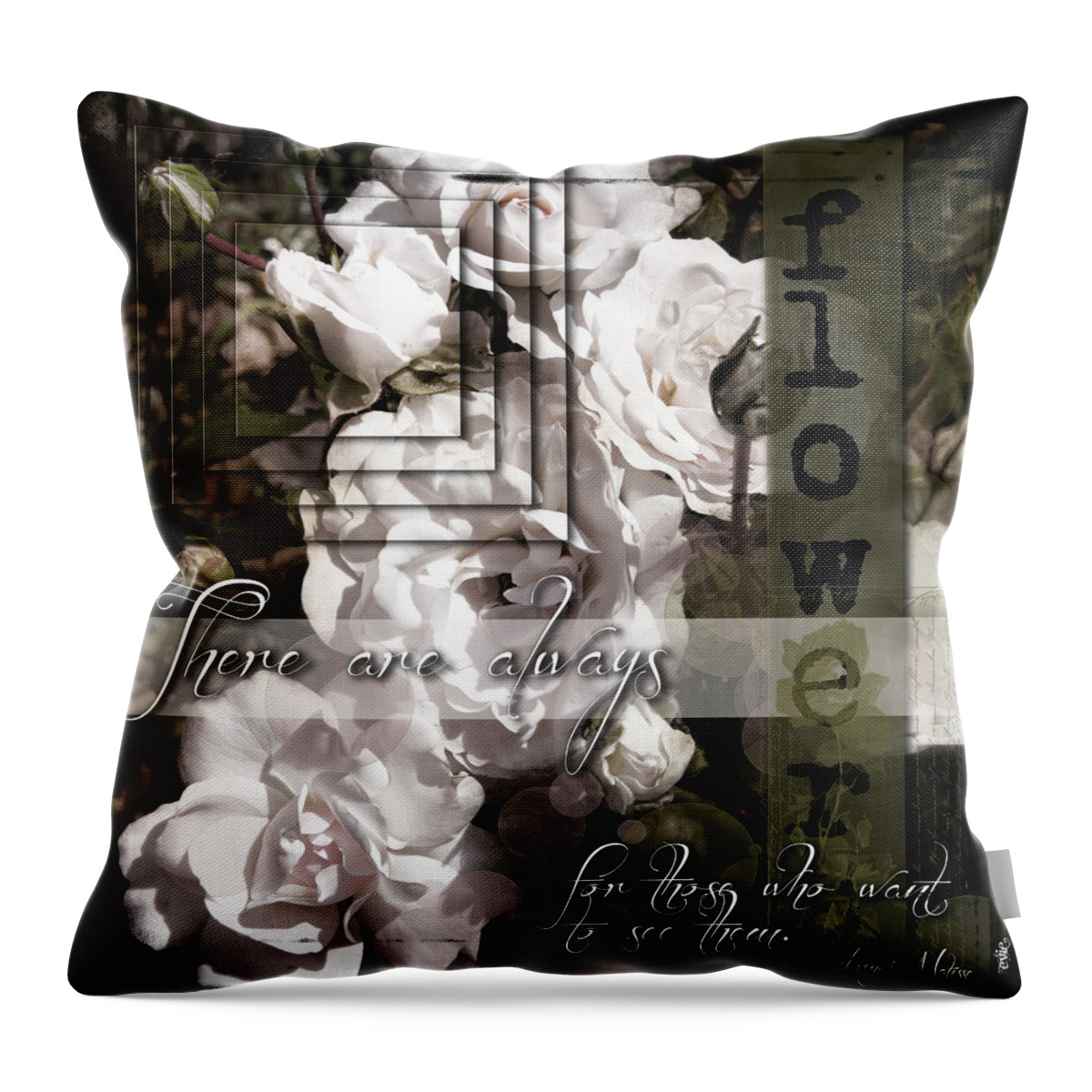 Evie Throw Pillow featuring the photograph There are Always Flowers by Evie Carrier