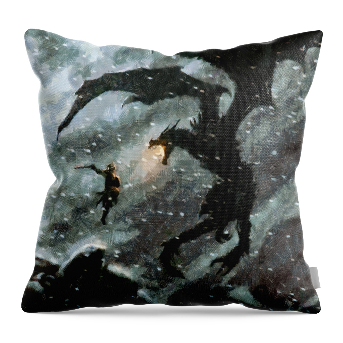 Midnight Streets Throw Pillow featuring the painting There is no Fear by Joe Misrasi