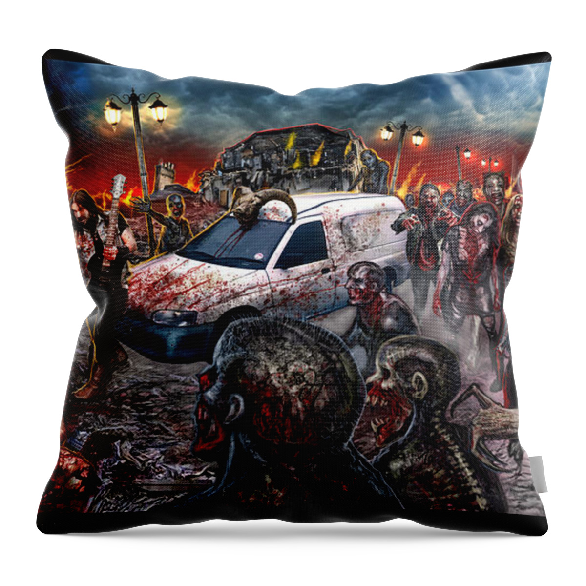Tony Koehl Throw Pillow featuring the mixed media They Will Take Over If You Let Them by Tony Koehl