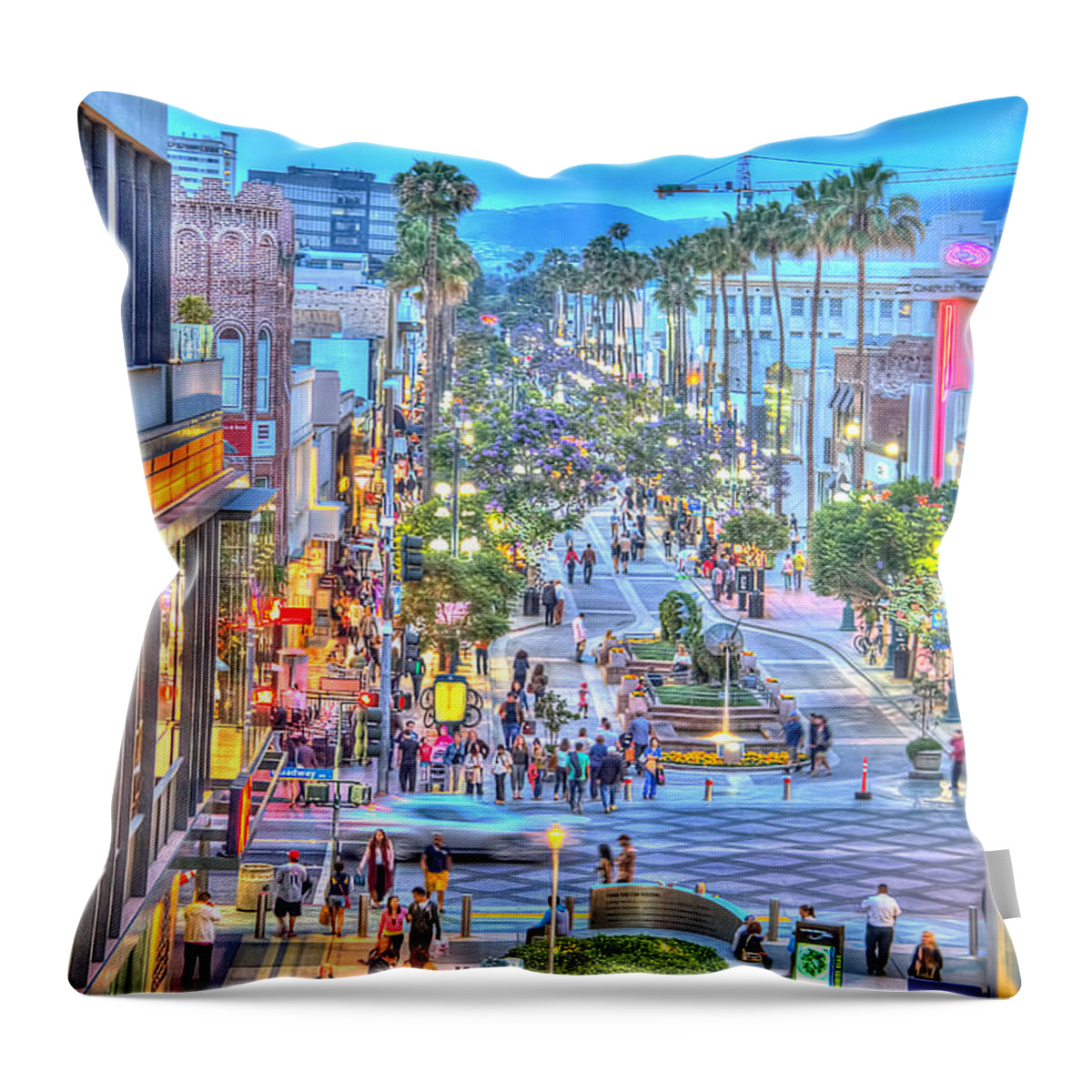 Third Street Promenade Throw Pillow featuring the photograph Third Street Promenade by Chuck Staley