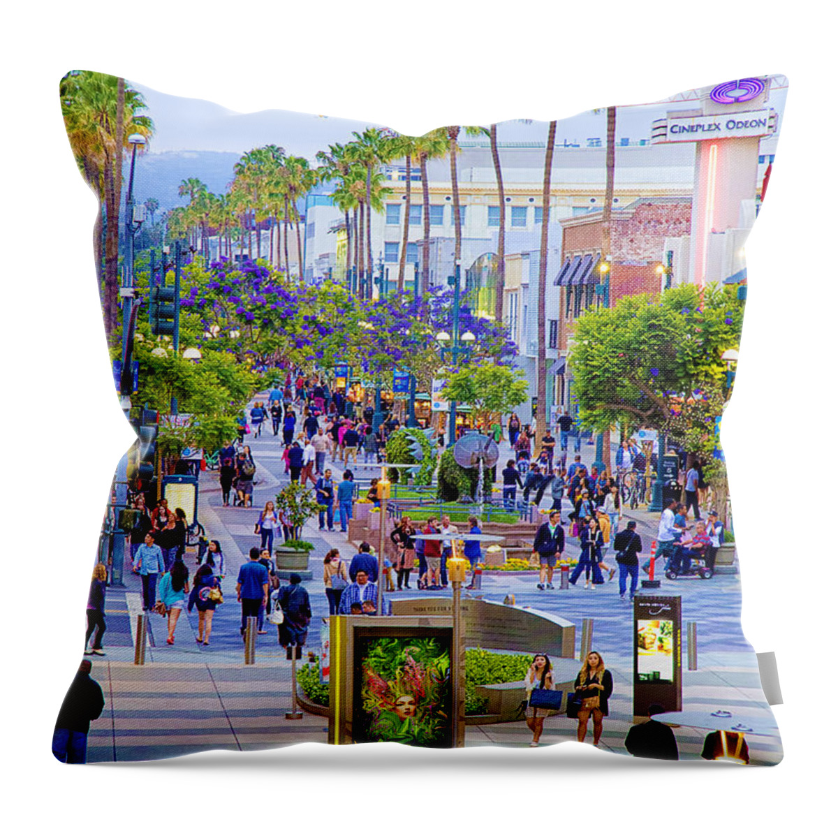 Third Street - Santa Monica Throw Pillow featuring the photograph Third Street - Santa Monica by Chuck Staley
