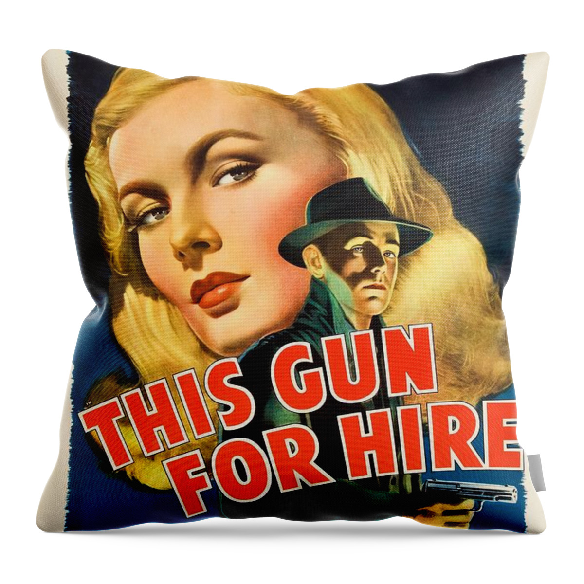 This Gun For Hire Throw Pillow featuring the photograph This Gun for Hire by Movie Poster Prints