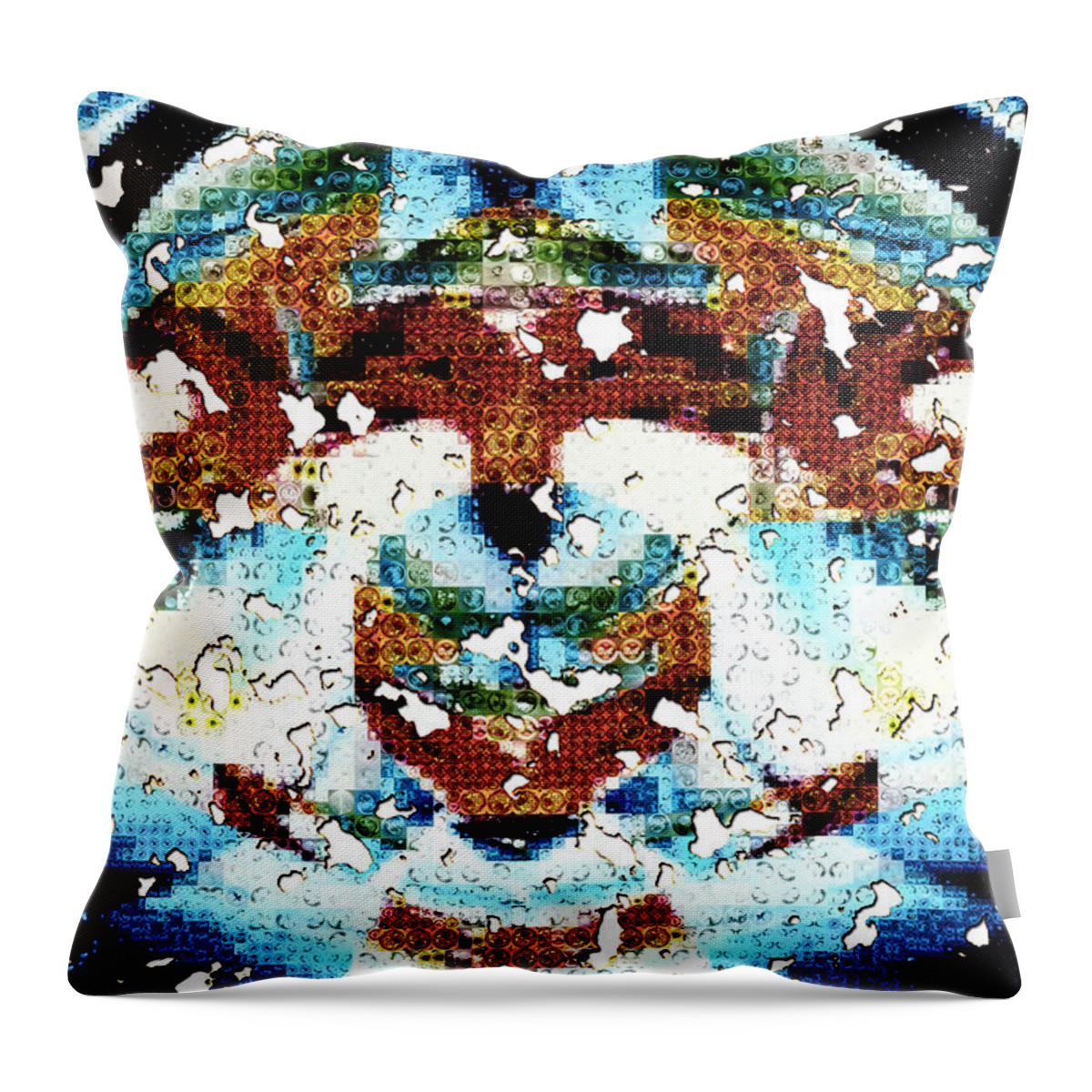 Paula Ayers Throw Pillow featuring the digital art Those Darn Moths Mosaic by Paula Ayers