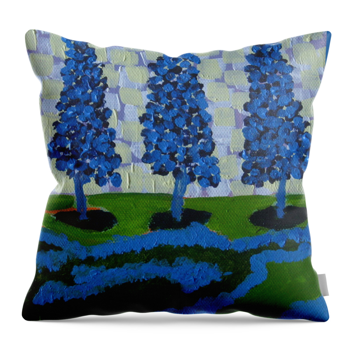 Magical Throw Pillow featuring the painting Those Trees I Always See 11 by Edy Ottesen
