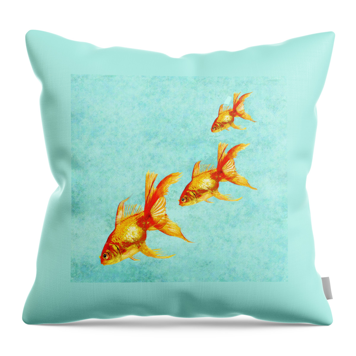 Fish Throw Pillow featuring the digital art Three Little Fishes by Jane Schnetlage